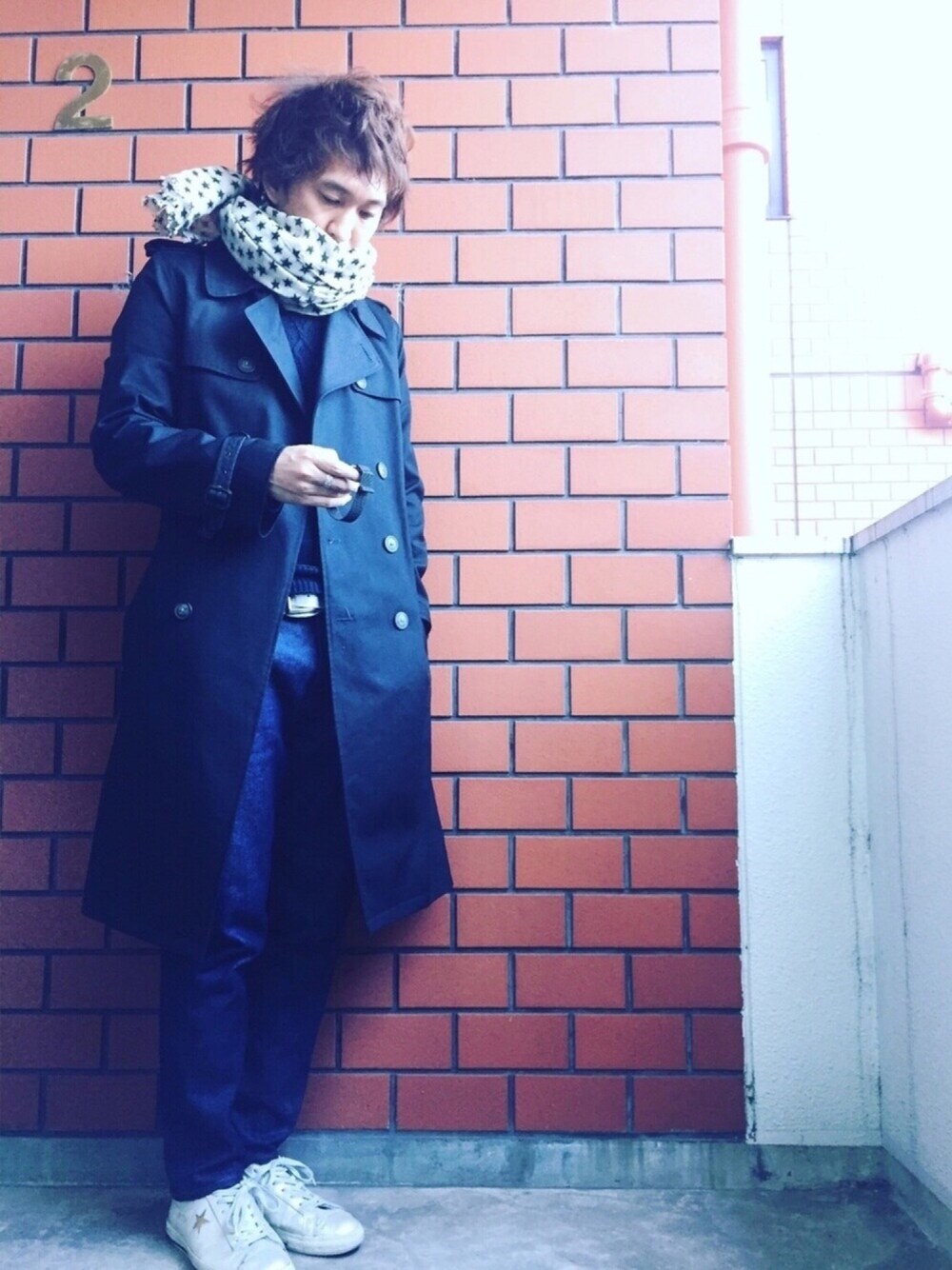 A.P.C.のトレンチコートを使ったメンズ人気ファッションコーディネート