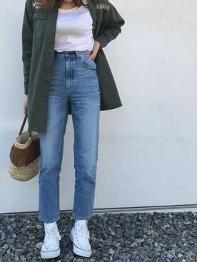 「ハイウエストストレートジーンズ」｜tohichanさん（レディース・168cm）の春コーディネート