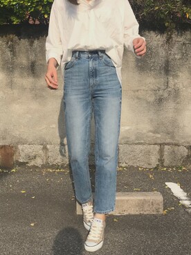 「ハイウエストストレートジーンズ」｜tohichanさん（レディース・168cm）の春コーディネート
