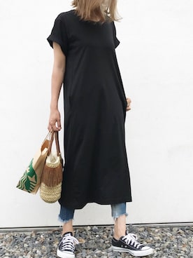 「Ungrid（アングリッド）のフレイドヘムストスリ（デニムパンツ）」を使った、tohichanさん（レディース・168cm）の春コーディネート