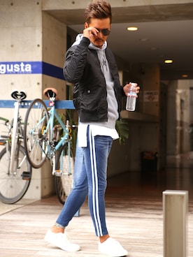 「LUXSTYLE（ラグスタイル）のアイテム」を使った、LUX STYLE staffさん（メンズ・180cm）の秋コーディネート