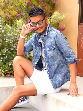 「LUXSTYLE（ラグスタイル）のアイテム」を使った、LUX STYLE staffさん（メンズ・180cm）の夏コーディネート