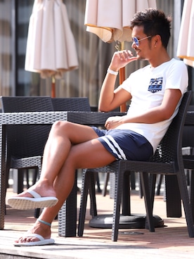 「アイテム（水着/着物・浴衣）」を使った、LUX STYLE staffさん（メンズ・180cm）の夏コーディネート