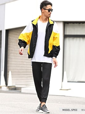 「アイテム（マウンテンパーカー）」を使った、LUX STYLE staffさん（メンズ・183cm）の冬コーディネート