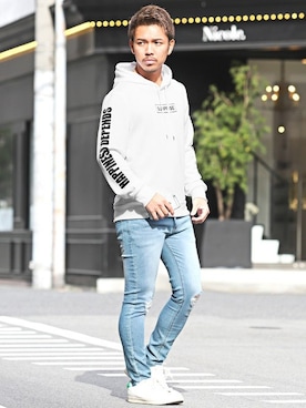 「LUXSTYLE（ラグスタイル）のアイテム（パンツ）」を使った、LUX STYLE staffさん（メンズ・170cm）の冬コーディネート