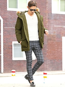 「アイテム（モッズコート）」を使った、LUX STYLE staffさん（メンズ・181cm）の春コーディネート