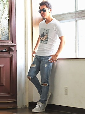 「LUXSTYLE（ラグスタイル）のアイテム」を使った、LUX STYLE staffさん（メンズ・170cm）の春コーディネート