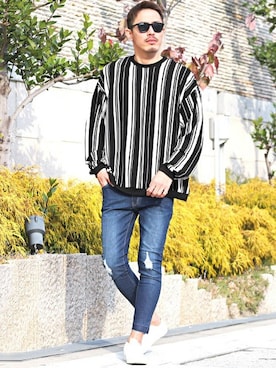 「LUXSTYLE（ラグスタイル）のアイテム」を使った、LUX STYLE staffさん（メンズ・181cm）の春コーディネート