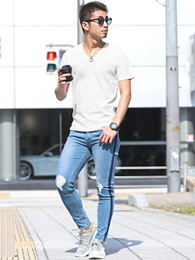 「LUXSTYLE（ラグスタイル）のアイテム」を使った、LUX STYLE staffさん（メンズ・171cm）の春コーディネート