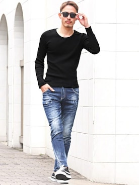 「LUXSTYLE（ラグスタイル）のアイテム」を使った、LUX STYLE staffさん（メンズ・181cm）の春コーディネート