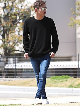 「LUXSTYLE（ラグスタイル）のアイテム（パンツ）」を使った、LUX STYLE staffさん（メンズ・181cm）の春コーディネート