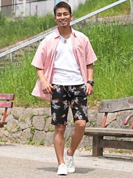 「LUXSTYLE（ラグスタイル）のアイテム」を使った、LUX STYLE staffさん（メンズ・171cm）の夏コーディネート