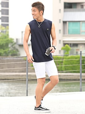 「LUXSTYLE（ラグスタイル）のアイテム」を使った、LUX STYLE staffさん（メンズ・171cm）の夏コーディネート