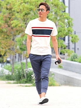 「LUXSTYLE（ラグスタイル）のアイテム」を使った、LUX STYLE staffさん（メンズ・181cm）の夏コーディネート