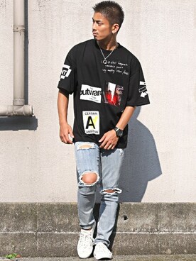 「LUXSTYLE（ラグスタイル）のアイテム（パンツ）」を使った、LUX STYLE staffさん（メンズ・171cm）の秋コーディネート