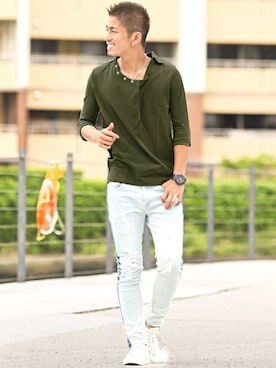 「LUXSTYLE（ラグスタイル）のアイテム」を使った、LUX STYLE staffさん（メンズ・171cm）の秋コーディネート
