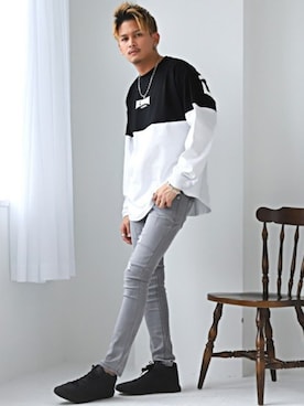 「LUXSTYLE（ラグスタイル）のアイテム」を使った、LUX STYLE staffさん（メンズ・180cm）の春コーディネート