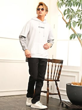 「LUXSTYLE（ラグスタイル）のアイテム」を使った、LUX STYLE staffさん（メンズ・180cm）の春コーディネート