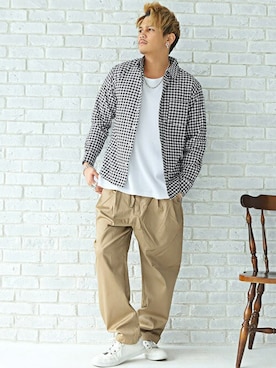 「LUXSTYLE（ラグスタイル）のアイテム」を使った、LUX STYLE staffさん（メンズ・180cm）の春コーディネート