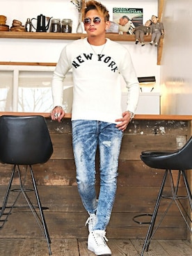 「LUXSTYLE（ラグスタイル）のアイテム」を使った、LUX STYLE staffさん（メンズ・180cm）の春コーディネート