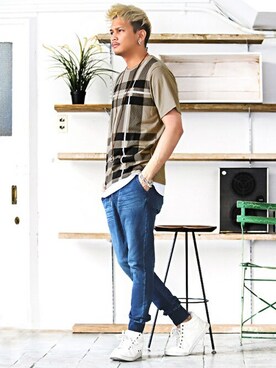 「LUXSTYLE（ラグスタイル）のアイテム」を使った、LUX STYLE staffさん（メンズ・180cm）の夏コーディネート