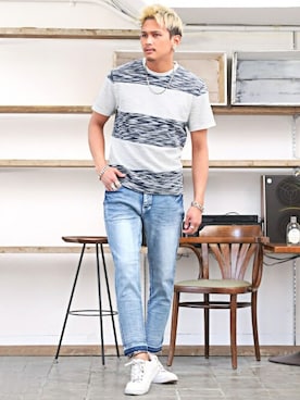 「LUXSTYLE（ラグスタイル）のアイテム」を使った、LUX STYLE staffさん（メンズ・180cm）の夏コーディネート