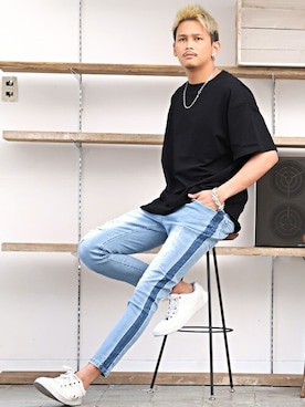 「LUXSTYLE（ラグスタイル）のアイテム」を使った、LUX STYLE staffさん（メンズ・180cm）の夏コーディネート