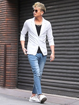 「LUXSTYLE（ラグスタイル）のアイテム」を使った、LUX STYLE staffさん（メンズ・180cm）の夏コーディネート