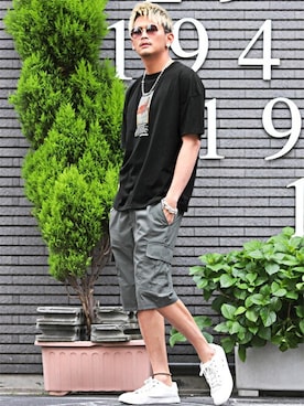 「LUXSTYLE（ラグスタイル）のアイテム」を使った、LUX STYLE staffさん（メンズ・180cm）の夏コーディネート