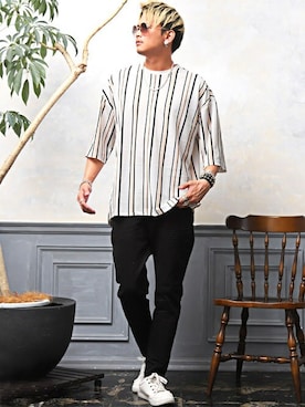 「LUXSTYLE（ラグスタイル）のアイテム」を使った、LUX STYLE staffさん（メンズ・180cm）の夏コーディネート