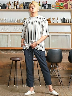 「LUXSTYLE（ラグスタイル）のアイテム」を使った、LUX STYLE staffさん（メンズ・174cm）の夏コーディネート