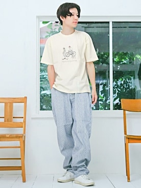 「LUXSTYLE（ラグスタイル）のアイテム（パンツ）」を使った、LUX STYLE staffさん（メンズ・174cm）の秋コーディネート