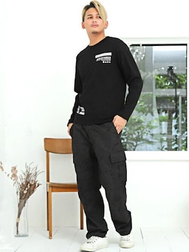 「クルーネックTシャツ」｜LUX STYLE staffさん（メンズ・180cm）の秋コーディネート