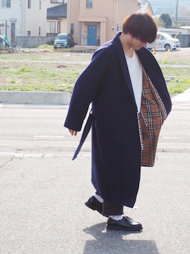 「リーバイス501」｜「アイテム（チェスターコート）」を使った、H.Kさん（メンズ・168cm）の秋コーディネート
