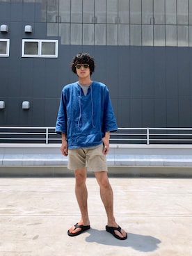 「ONES STROKE（ワンズストローク）のアイテム」を使った、小林さん（メンズ・180cm）の夏コーディネート