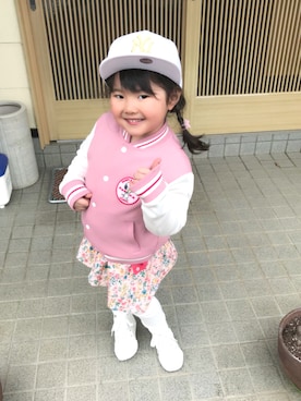 「UNIQLO（ユニクロ）のアイテム（スタジャン）」を使った、ぽむちるさん（キッズ・110cm）の春コーディネート