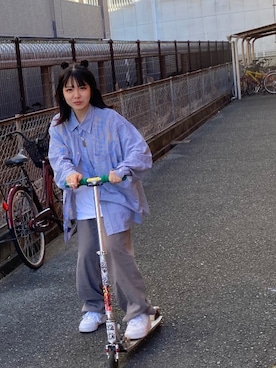 「ラブアンドピース2020」｜「アイテム（チノパンツ）」を使った、はるろろさん（レディース・158cm）の秋コーディネート