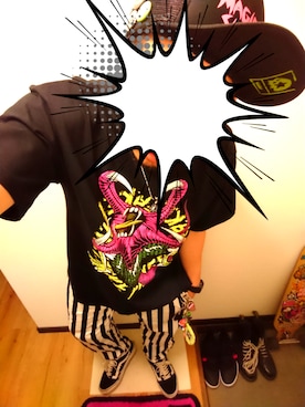 「MXMXM」｜「アイテム（財布/小物）」を使った、きのこ＠毒x毒x毒さん（メンズ・180cm）の春コーディネート