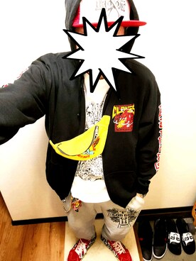 「SANTA CRUZ（サンタクルーズ）のアイテム（バッグ）」を使った、きのこ＠毒x毒x毒さん（メンズ・180cm）の冬コーディネート