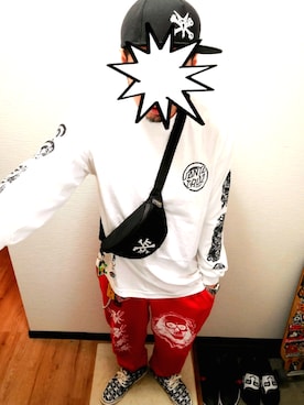 「POWELL PERALTA（パウエルペラルタ）のアイテム」を使った、きのこ＠毒x毒x毒さん（メンズ・180cm）の春コーディネート