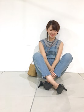 「アイテム（タンクトップ、グレー系）」を使った、me & youさん（レディース・163cm）の夏コーディネート