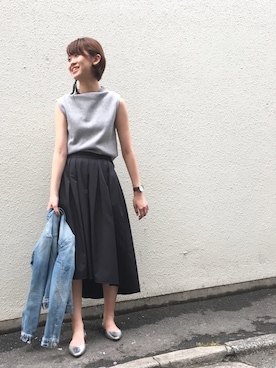 「Moname（モナーム）のアイテム（ジャケット/アウター）」を使った、me & youさん（レディース・163cm）の夏コーディネート