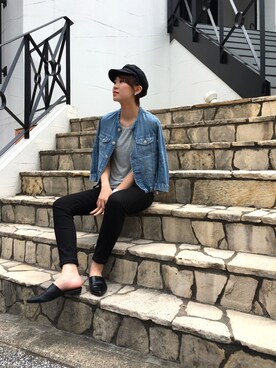 「Moname（モナーム）のアイテム（ジャケット/アウター）」を使った、me & youさん（レディース・163cm）の夏コーディネート