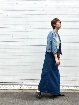 「Moname（モナーム）のアイテム（ジャケット/アウター）」を使った、me & youさん（レディース・163cm）の夏コーディネート