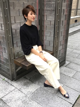 「Moname（モナーム）のアイテム（その他パンツ）」を使った、me & youさん（レディース・163cm）の秋コーディネート