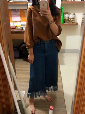 「アイテム（その他トップス、ブラウン系）」を使った、scarlettさん（レディース・153cm）の秋コーディネート