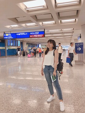 「NET（ネット）のアイテム（パンツ）」を使った、scarlettさん（レディース・153cm）の夏コーディネート
