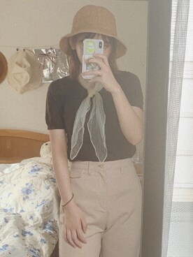 「SPINNS(スピンズ)のアイテム(ストール/ショール)」を使った、__さん(レディース・161cm)の夏コーディネート