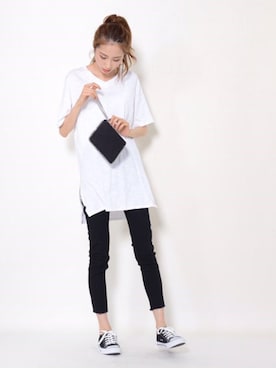 「アイテム（クラッチバッグ）」を使った、ショップにこにこ（shopnikoniko）さん（レディース・170cm）の夏コーディネート