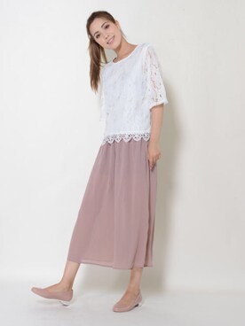 「リラックスパンツ」｜「アイテム（レインシューズ）」を使った、ショップにこにこ（shopnikoniko）さん（レディース・166cm）の夏コーディネート